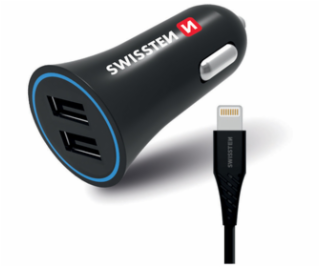 CL ADAP.24A POW.2xUSB+KAB.LIGH. SWISSTEN