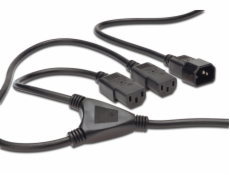 ASSMANN Power Cord splitter cable C14 - 2x C13 M/F 1.7m H05VV-F3G 1.0qmm/0.75qmm bl