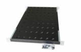 Legrand EvoLine 4-bodová police pevná 1U 372mm, uchycení variabilní 355-500mm, nosnost 50kg, černá, perforovaná