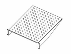 Legrand EvoLine 2-bodová police pevná 2U 550mm, nosnost 25kg, černá, perforovaná