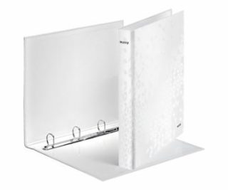 Kroužkový pořadač Leitz WOW, A4+, 4DR/25mm, perleťová bílá