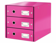Zásuvkový box Leitz Click&Store, 3 zásuvky, růžová