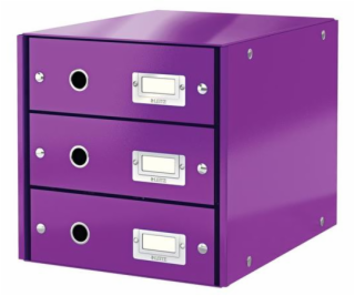 Zásuvkový box Leitz Click&Store, 3 zásuvky, purpurová