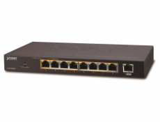 PLANET PoE switch 1Gbps, 9xTP, 8xPoE 802.3at 30W/120W, fanless