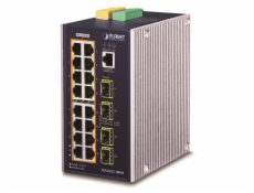 Planet IGS-6325-16P4S, 16x 1000Base-T, 4x 1000Base-T, L3 WEB/SNMPv3, -40 až 75°C, AC+DC, IP30, PoE 440W, fanless