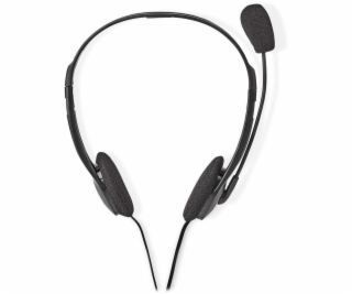 NEDIS headset CHST100BK/ drátová sluchátka + mikrofon/ 2x...