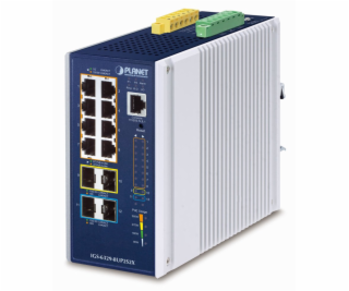 Planet průmyslový L3 PoE switch,8x1Gb +2x1Gb/2,5Gb SFP +2...