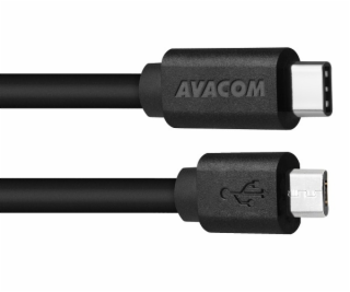 Datový a nabíjecí kabel USB Type-C - Micro USB, 100cm, černá