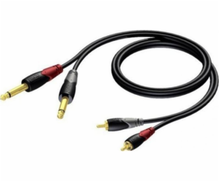 Kabel 2x RCA / Cinch samec - 2x 6,3 mm Mono 3m samec kone...
