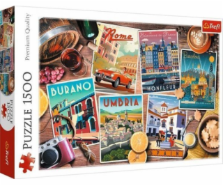 Puzzle 1500 dílků Cestování po Evropě