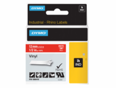 Dymo Rhino Band IND, Vinyl 12 mm x 5,5 m biela na cervenej