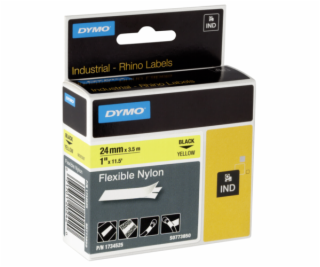 Dymo Rhino Band IND, Nylon 24 mm x 3,5 m cierna na zltej