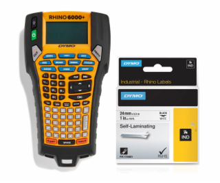 Dymo Rhino 6000+ Vinyl selbstlam 24 mm x 5,5 m black to w...