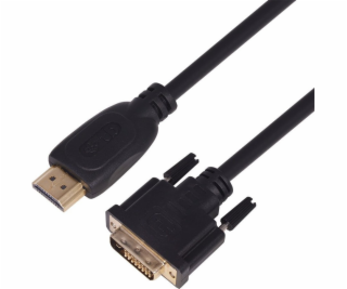 Kábel HDMI - DVI 3m. 24+1, pozlacany