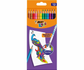 Ceruzkové pastelky Bic Kids Evolution Illusion 12 farieb BIC