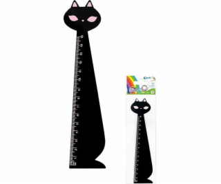 Fiorello Drevené pravítko 15cm mačka čierne FIORELLO