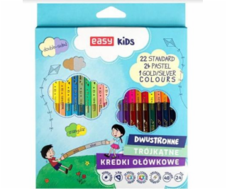 Pastelky EASY TWIN trojhranné obojstranné 24ks