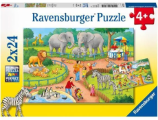 Puzzle 2x24 prvkov Deň v zoo