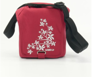 Taška s logom, kvetinová taška na fotoaparát, červená