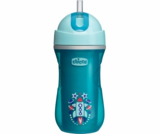 Chicco hrnček non - špina so slamou 260ml modrá