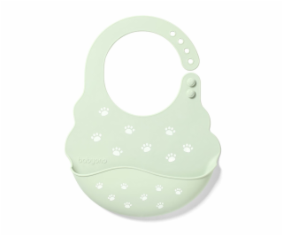 Nastaviteľný silikónový podbradník s vreckom Baby Ono zelený