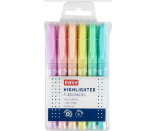 Zvýrazňovač EASY FLASH PASTEL moderní tvar 6ks