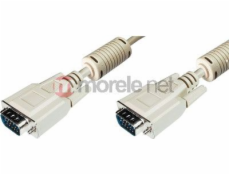 Digitus Připojovací kabel monitoru VGA, HD15 M / M, 1,8 m, 3Coax / 7C, 2xferit, bl