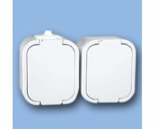 Inštalačná zásuvka dvojitá GNT-6 IP44 biela