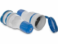 KEL Prenosná zásuvka s klapkou 16A 2P+E 250V IP54 sivá/modrá GN-54 (W-97979)