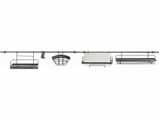 KingHoff KUCHYNSKÁ LIŠTA 16 PRVKOV. 150cm ČIERNY KINGHOFF KH-1498