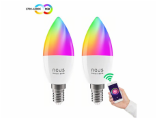 Smart sada LED žárovek E14 4,5W RGB NOUS P4/2pack WiFi Tuya