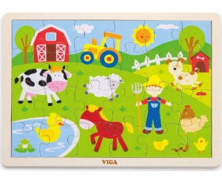 Dětské dřevěné puzzle Viga Farma