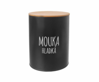 Dóza na hladkou mouku BLACK plech / bambus
