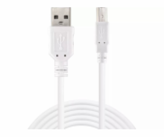 Sandberg USB-A(M) do USB-B(M) 2.0 kabel, 1.8 m, bílý