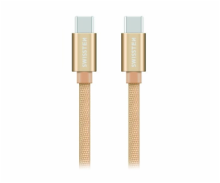 Swissten Datový Kabel Textile USB-C / USB-C 1,2 M Zlatý