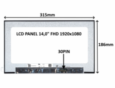 LCD PANEL 14,0  FHD 1920x1080 30PIN MATNÝ IPS / BEZ ÚCHYTŮ