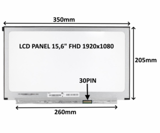 LCD PANEL 15,6  FHD 1920x1080 30PIN MATNÝ IPS / BEZ ÚCHYTŮ