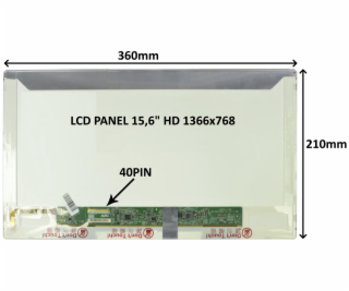 LCD PANEL 15,6  HD 1366x768 40PIN LESKLÝ / ŠROUBOVÁNÍ Z BOKŮ