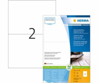 Herma Adresné štítky PREMIUM A5, 148 x 105 mm, biele, trv...