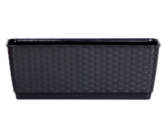 Truhlík s miskou 50 cm antracit RATOLLA P imitace pletené...