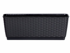 Truhlík s miskou 50 cm antracit RATOLLA P imitace pleteného ra