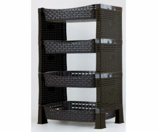 Regál polyratan 4 police 41x30x65 cm SHELF hnedý