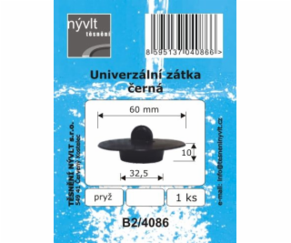 Zátka univerzálna prísavná 60x32, 5x10 mm (umývadlo, drez, v
