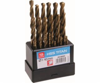 Vrtáky HSS 19 ks titan