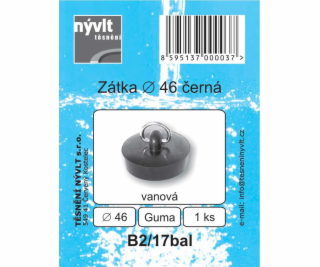 Zátka vane 46 mm čierna balená