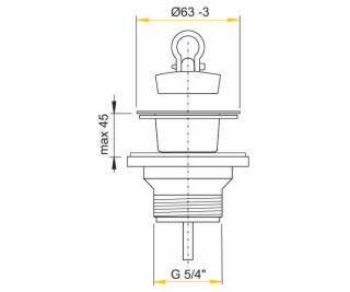 Výpust umývadla 5/4x63mm A32 plast