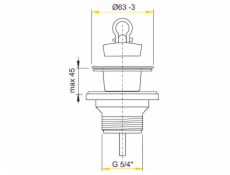Výpust umývadla 5/4x63mm A32 plast