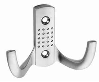 Věšák 2 háčky 58x78x32 mm V002 satén chrom
