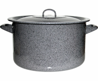 Hrniec smalt 14 cm/1,5 ls pokrievkou dekor kameň