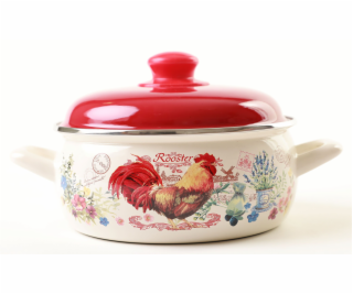 Rendlík smalt 1 l/14 cm s poklicí dekor KOHOUT